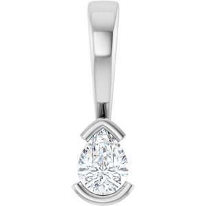 Platinum 4x3 mm Pear Charm/Pendant Mounting