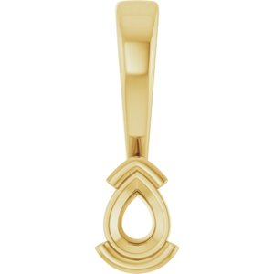 10K Yellow Gold 4x3 mm Pear Charm/Pendant Mounting – image 2