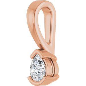 14K Rose Gold 4x3 mm Pear Charm/Pendant Mounting – image 3