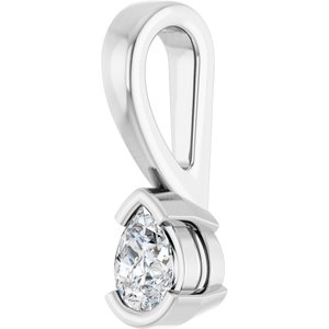 10K White Gold 4x3 mm Pear Charm/Pendant Mounting – image 3