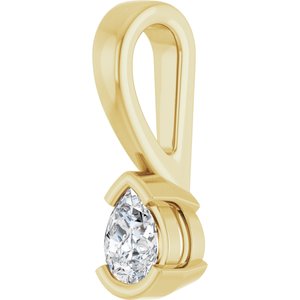 18K Yellow Gold 4x3 mm Pear Charm/Pendant Mounting – image 3