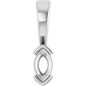 10K White Gold 6x3.5 mm Marquise Charm/Pendant Mounting – image 2