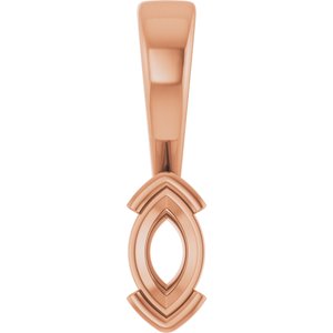 18K Rose Gold 6x3.5 mm Marquise Charm/Pendant Mounting – image 2