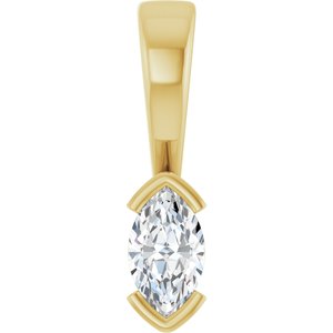 10K Yellow Gold 6x3.5 mm Marquise Charm/Pendant Mounting