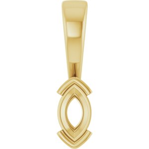 10K Yellow Gold 6x3.5 mm Marquise Charm/Pendant Mounting – image 2