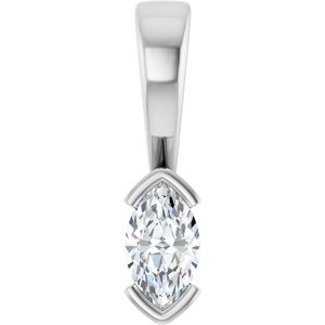 10K White Gold 6x3.5 mm Marquise Charm/Pendant Mounting