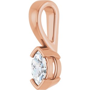 18K Rose Gold 6x3.5 mm Marquise Charm/Pendant Mounting – image 3