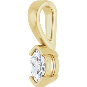 14K Yellow Gold 6x3.5 mm Marquise Charm/Pendant Mounting – image 3