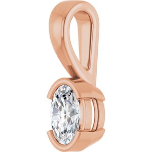 18K Rose Gold 6x4 mm Oval Charm/Pendant Mounting – image 3