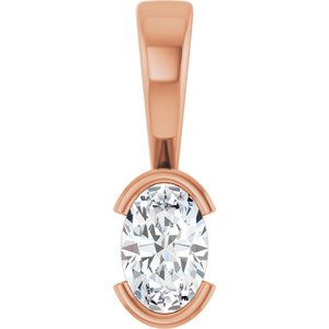 18K Rose Gold 6x4 mm Oval Charm/Pendant Mounting