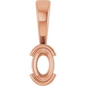 18K Rose Gold 6x4 mm Oval Charm/Pendant Mounting – image 2
