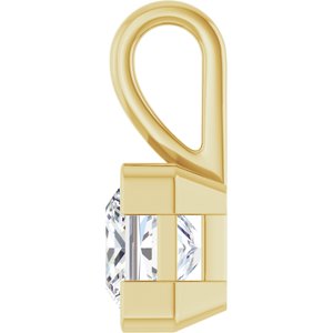 18K Yellow Gold 6.5x6.5 mm Square Charm/Pendant Mounting – image 5