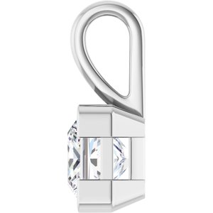 14K White Gold 6.5x6.5 mm Square Charm/Pendant Mounting – image 5
