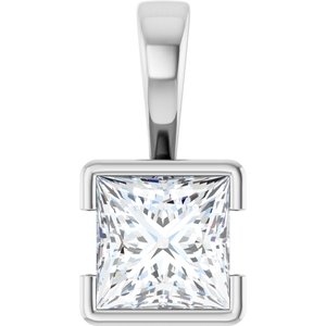 Platinum 6.5x6.5 mm Square Charm/Pendant Mounting