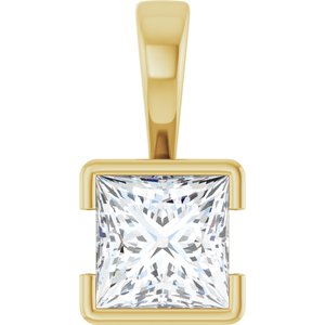 10K Yellow Gold 6.5x6.5 mm Square Charm/Pendant Mounting