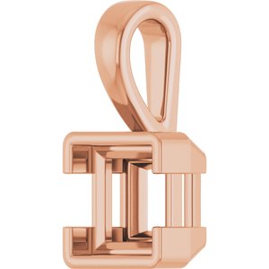 10K Rose Gold 6.5x6.5 mm Square Charm/Pendant Mounting – image 4