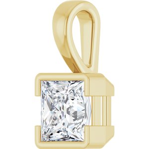 14K Yellow Gold 6.5x6.5 mm Square Charm/Pendant Mounting – image 3