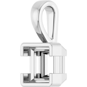 Platinum 6.5x6.5 mm Square Charm/Pendant Mounting – image 4