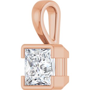 18K Rose Gold 6.5x6.5 mm Square Charm/Pendant Mounting – image 3
