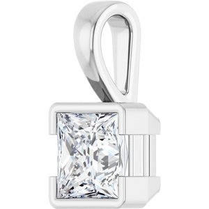Platinum 6.5x6.5 mm Square Charm/Pendant Mounting – image 3
