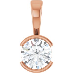 10K Rose Gold 7 mm Round Charm/Pendant Mounting