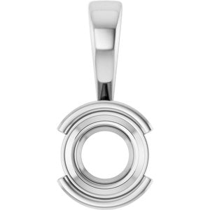 14K X1 White Gold 7 mm Round Charm/Pendant Mounting – image 2
