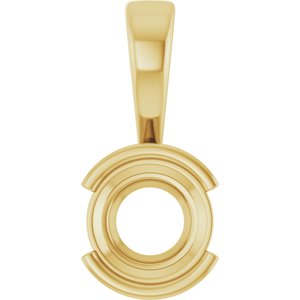 14K Yellow Gold 7 mm Round Charm/Pendant Mounting – image 2