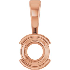 14K Rose Gold 7 mm Round Charm/Pendant Mounting – image 2