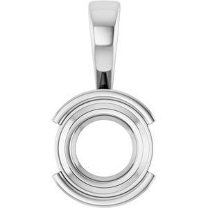 10K White Gold 9.4 mm Round Charm/Pendant Mounting – image 2