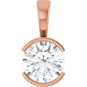 10K Rose Gold 9.4 mm Round Charm/Pendant Mounting