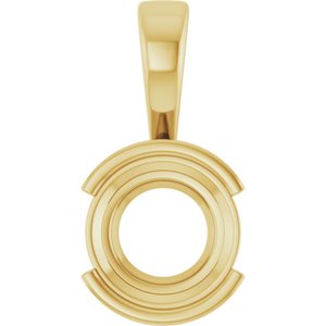 18K Yellow Gold 9.4 mm Round Charm/Pendant Mounting – image 2