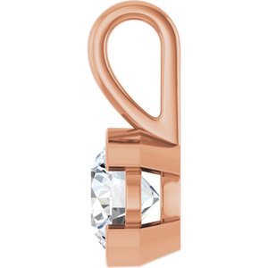 14K Rose Gold 7 mm Round Charm/Pendant Mounting – image 5