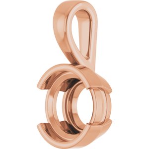 10K Rose Gold 9.4 mm Round Charm/Pendant Mounting – image 4