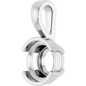 Sterling Silver 9.4 mm Round Charm/Pendant Mounting – image 4