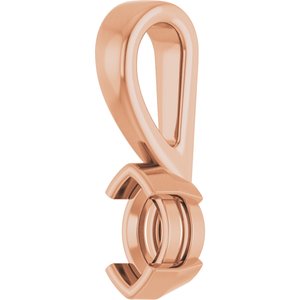 18K Rose Gold 5x3 mm Marquise Charm/Pendant Mounting – image 4
