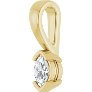 18K Yellow Gold 5x3 mm Marquise Charm/Pendant Mounting – image 3