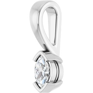 Continuum Sterling Silver 5x3 mm Marquise Charm/Pendant Mounting – image 3