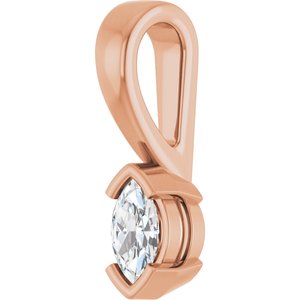 18K Rose Gold 5x3 mm Marquise Charm/Pendant Mounting – image 3