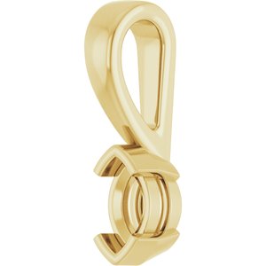 18K Yellow Gold 5x3 mm Marquise Charm/Pendant Mounting – image 4