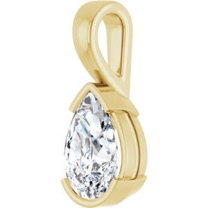 10K Yellow Gold 12x8 mm Pear Charm/Pendant Mounting – image 3