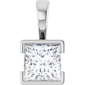 Continuum Sterling Silver 7.5x7.5 mm Square Charm/Pendant Mounting