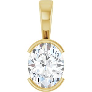 10K Yellow Gold 10x8 mm Oval Charm/Pendant Mounting