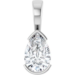 10K White Gold 12x8 mm Pear Charm/Pendant Mounting