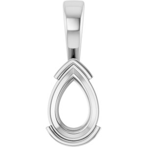 Continuum Sterling Silver 12x8 mm Pear Charm/Pendant Mounting – image 2