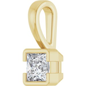 14K Yellow Gold 4x4 mm Square Charm/Pendant Mounting – image 3