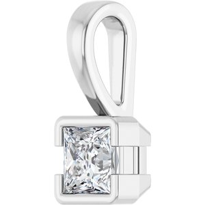 10K White Gold 4x4 mm Square Charm/Pendant Mounting – image 3