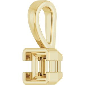 18K Yellow Gold 4x4 mm Square Charm/Pendant Mounting – image 4