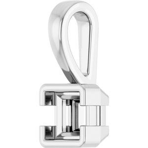 18K White Gold 4x4 mm Square Charm/Pendant Mounting – image 4