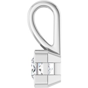 18K White Gold 4x4 mm Square Charm/Pendant Mounting – image 5