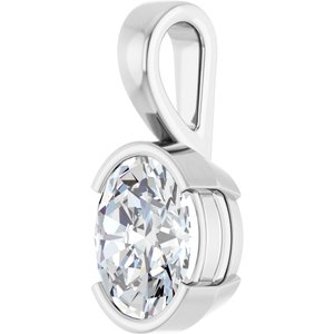 18K White Gold 10x8 mm Oval Charm/Pendant Mounting – image 3